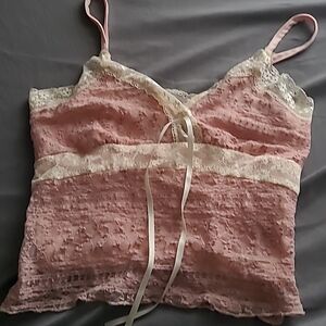 Pink and white Shein top